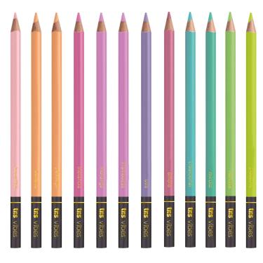 Imagem de Lápis de Cor Vibes Macar 12 Cores Tris Tons Pastel