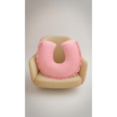 Imagem de Almofada Amamentação U Rosa Laço 60x55cm - Congratulations Store