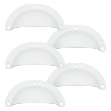 Imagem de Kit 5 Puxadores Concha Rose Dourado Para Gaveta Cristaleira (Branco)