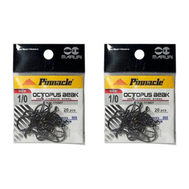 Imagem de Kit Anzol de Pesca Maruri Octopus Beak Aço Carbono N° 1/0 40 Peças