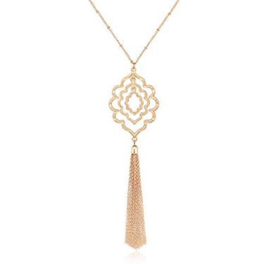 Imagem de Colares longos MOLOCH para mulheres, colar com pingente de círculo geométrico minimalista, boêmia, franja, conjunto com pingente de declaração