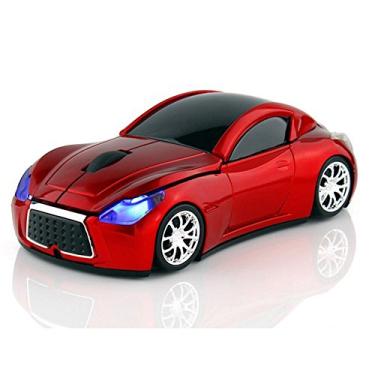Imagem de Mouse sem fio MGbeauty esportivo para carro, mouse para computador, laptop, óptico, jogos, mouse vermelho, Vermelho