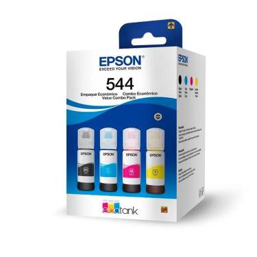 Imagem de Kit com 4 Refis de Tinta T544 Preto e Color T544520-4P EPSON