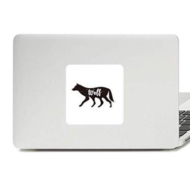 Imagem de Adesivo de lobo preto e branco animal decalque vinil paster laptop decoração PC