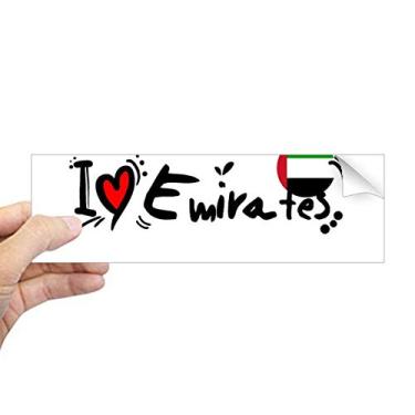 Imagem de DIYthinker Adesivo retangular para para-choque I Love Emirates com a palavra Love Heart Illustration