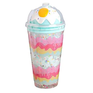 Imagem de Copo de viagem infantil de unicórnio com palha para garota, copo de gelo para freezer, caneca gelada com alça para tampa para piquenique festa aniversário (verde ovo, 430 ml)