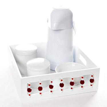 Imagem de Potinho de Mel Kit Higiene Pedra Quarto Bebê Menina Branco/Vermelho