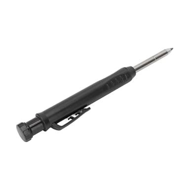 Imagem de Hztyyier Lapiseira de Carpinteiro, Fácil Manuseio, Ponta Fina e Pontiaguda, Com Apontador, ABS, Preta com Ponta Metálica Prata