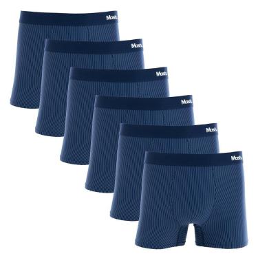 Imagem de Kit 6 Cuecas Boxer Mash Microfibra Risca de Giz 045.00