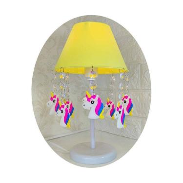 Imagem de Abajur Unicórnio Amarelo 30cm - Decoração Quarto Bebês