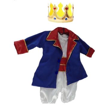Imagem de Fantasia Pequeno Príncipe Roupa Bebê 1 A 2 Anos Infantil + coroa Luxo