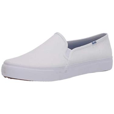 Imagem de Keds Tênis feminino Double Decker Slip on, Tela branca, 7.5 Wide