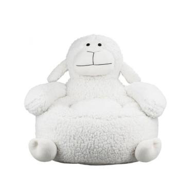 Imagem de Puff De Pelúcia Ovelha Branca Fazenda 40x45cm - FOFY