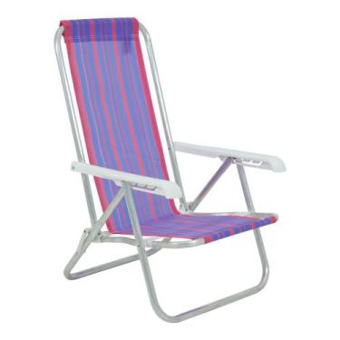 Imagem de Cadeira de Praia Reclinável em Alumínio Roxa Bel, Único