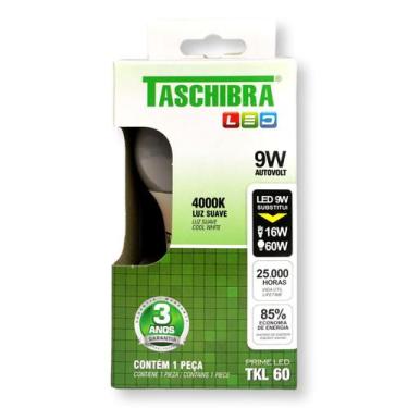 Imagem de Lâmpada de Led Bulbo E27 9W 4000K - Taschibra - autovolt