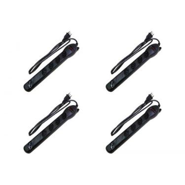 Imagem de Kit C/4 - Filtro Linha Qualitronix 5 Tomada  Bivolt Preto, Bivolt