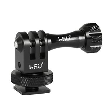 Imagem de HSU Adaptador de montagem de sapata fria de alumínio, adaptador de montagem de tripé com furo de parafuso de 1/4-20 para GoPro Hero 12/11/10/9/8/7/6, DJI Osmo Action AKASO, aplicável para tripé selfie
