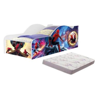 Imagem de Mini Cama Infantil Juvenil Carro Com Proteção Lateral Adesivada MDF De