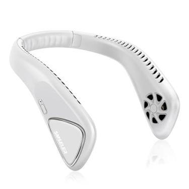 Imagem de SMSELER Ventilador de resfriamento portátil sem lâmina: 6000 mAh recarregável, ar condicionado pessoal de pescoço de 3 velocidades, ângulo ajustável, resfriamento mãos-livres, presente ideal para