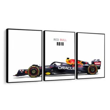 Imagem de Quadro Decorativo Carro Corrida F1 Formula Redbu luxo quarto sala setup gamer com moldura (Moldura Preta, 60x80, Com Vidro)