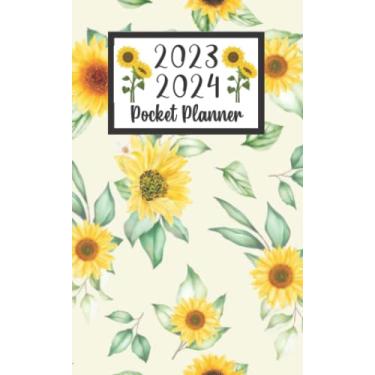 Imagem de 2023 2024 pocket planner For Purse Sunflower Lovers: 2 year Pocket Calendar January 2023 to December 2024 | 24 Months Monthly Planner & Organizer For ... Holidays | Sunflower Floral Pattern cover