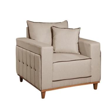 Imagem de Poltrona Montes Claros Linho Bege - Lufer