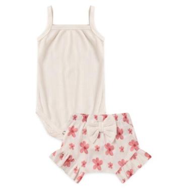 Imagem de Conjunto Body Alcinha Canelado Curto Menina - Off-white - Ame Kids, P