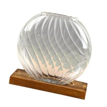 Imagem de IEUDNS Vaso de flores hidropônico, acessório floral, peça central de mesa, arranjo de flores moderno, recipiente de exibição para estante de quarto, Listra