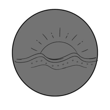 Imagem de Adesivo Decorativo Redondo, Tema Praia e Surf, 100mm (SF273, BOPP, 100MM)