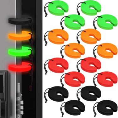 Imagem de Geelin Pacote com 16 protetores de aperto de dedo de porta, batente de porta à prova de espuma, batente antibloqueio de parede para aplicação da lei, polícia, serviços médicos de emergência