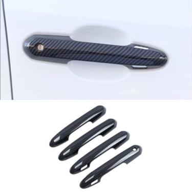 Imagem de Car Stylings Maçaneta externa externa preta traseira direita esquerda compatível com RAV4 2020+ (prata)