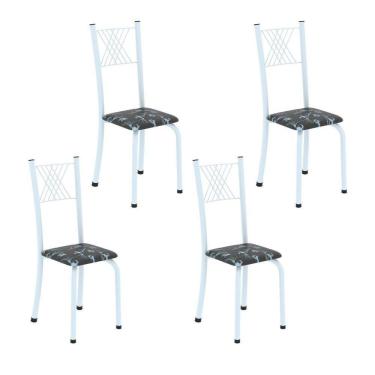 Imagem de Cadeiras para Sala de Jantar 4 Unidades Sara Preto / Branco