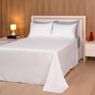 Imagem de Jogo de Cama Línea Micropercal 200 Fios - 4 Peças - Casal Padrão - Cas