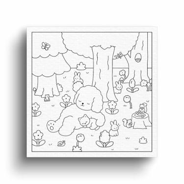 Imagem de Tela Canvas Para Pintar Com Desenhos Infantil 20x20cm (Opção 6)