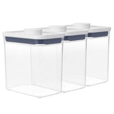 Imagem de Kit Com 3 Potes Herméticos Oxo Pop Retangular - 1,6L