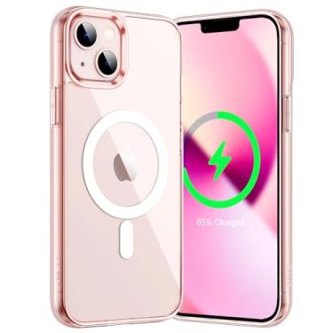 Imagem de JETech Capa Magnética para iPhone 13 Mini 5,4 Polegadas Compatível com o Carregamento sem fio MagSafe, Case para Celular à Prova de Choque, Capinha Parte Traseira Claro Anti-Riscos (Rosa)