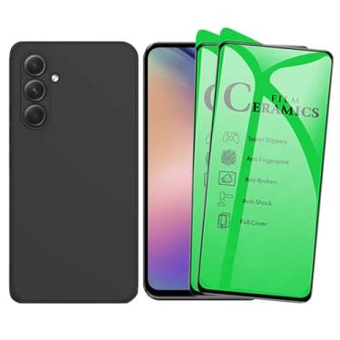 Imagem de Kit Capa Capinha Aveludada e 2 Películas Cerâmica 9D Compatível Samsung Galaxy A54 - SMART E CASE