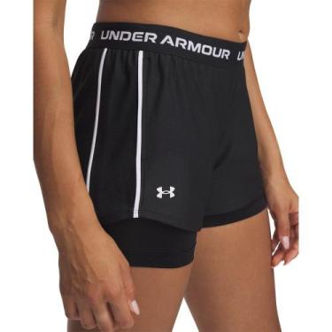 Imagem de Shorts de Treino 2 em 1 Under Armour Tech Play Feminino, Preto, M