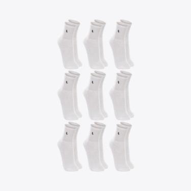 Imagem de Kit 9 Pares de Meias Soquetes Lupo Cano Médio 03245-089, Branco, Branc