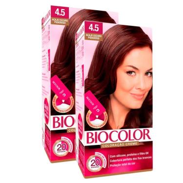 Imagem de Kit 2X Tintura Creme Biocolor Acaju Escuro Poderoso 4.5 Mini Kit