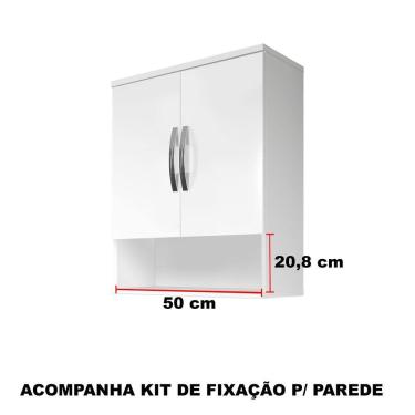 Imagem de Armário Suspenso - 2 Portas Com Nicho - Cor Branca