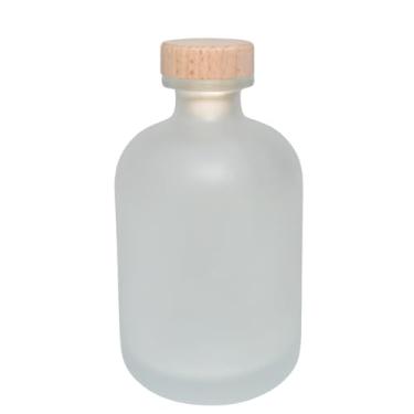 Imagem de Garrafa Decorativa de Vidro Fosca C/Tampa de Madeira 300ml (01 unidade)