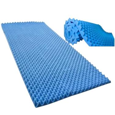 Imagem de Colchão Anti Escaras Casca de Ovo Piramidal D33 Solteiro Azul Embalado a Vácuo Sequencial