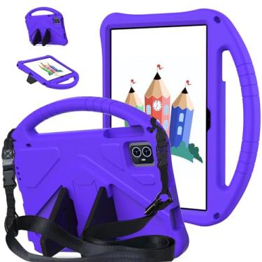 Imagem de YRH Capa para Tmobile Revvl Tab 2 (2025), capa infantil EVA à prova de choque com alça de ombro para tablet T-Mobile Revvl Tab 2 (roxa)