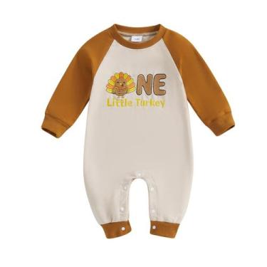 Imagem de Macacão de bebê MozikQin Little Turkey-Khaki de 0 a 3 meses unissex