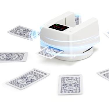Imagem de Máquina automática de revendedor de cartões – Rotação de 360°, dispensador de cartão rápido e preciso para Texas Holdem e Blackjack, 1-8 jogadores, capacidade de 2 baralhos, operação estável e suave