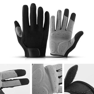 Imagem de ZJchao Luvas de Ciclismo, Luvas de Bicicleta, de Mountain Bike, Profissionais Antiderrapantes, Dedos Inteiros, Mulheres, Homens, Pretas (M)