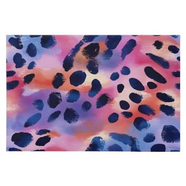 Imagem de CEBUGI Tapete de área 60 x 90 cm, macio, lavável, antiderrapante, com revestimento de borracha, estampa de leopardo, para sala de estar, quarto, decoração de casa