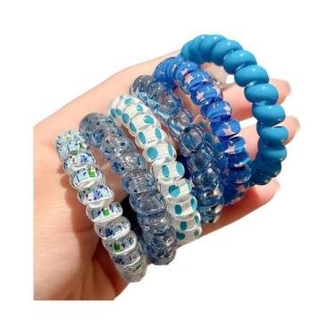 Imagem de Conjunto De Laços De Cabelo Trançados Coloridos Em Forma De Fio De Tel