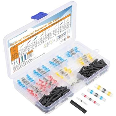 Imagem de 100 peças terminais de fio de extremidade termorretrátil, solda, à prova d'água, manga de vedação, cabo de fio, terminal de emenda